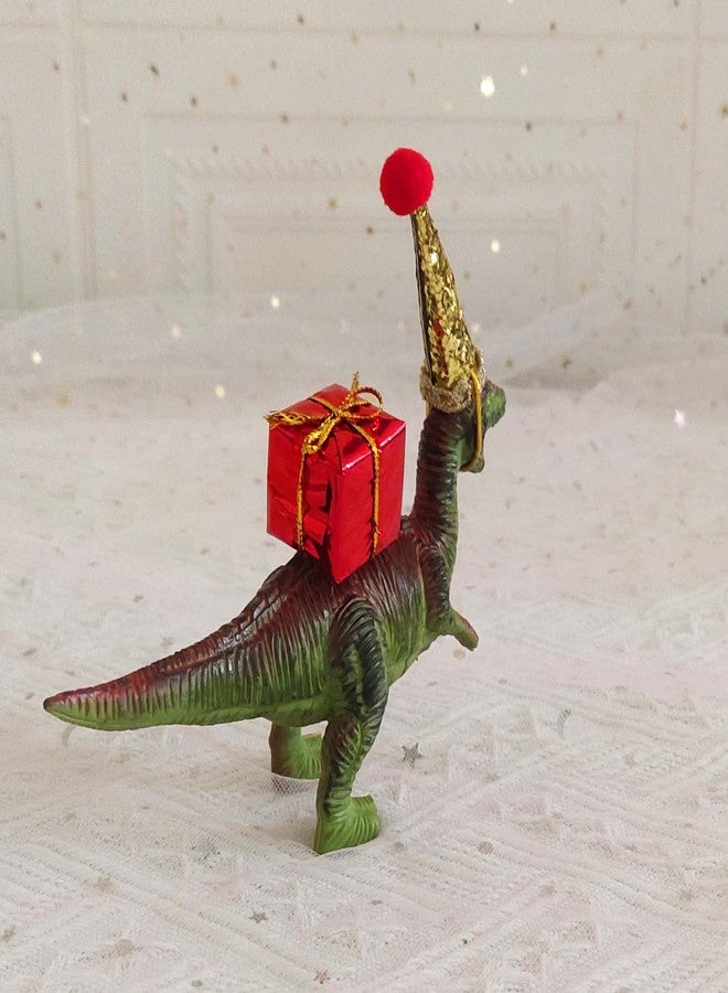 Qoadwem Velociraptor Dinosaur Cake Toppers, Velociraptor Dinosaur Cake Topper With Birthday Party Hat And Gift Box For Dinosaur Party Cake Decorations… - Image 5